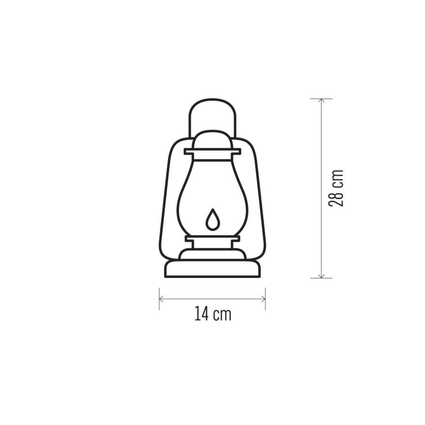 Lampe à pétrole LED décorative  VINTAGE 1xLED/1,5W/3xAA
