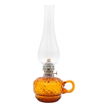 Lampe à pétrole MONIKA 34 cm ambre à carreaux