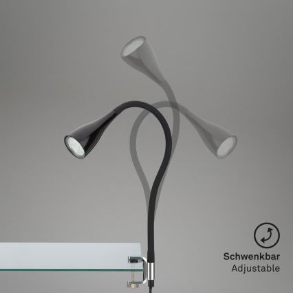 Lampe à pince 1xGU10/3W/230V noire