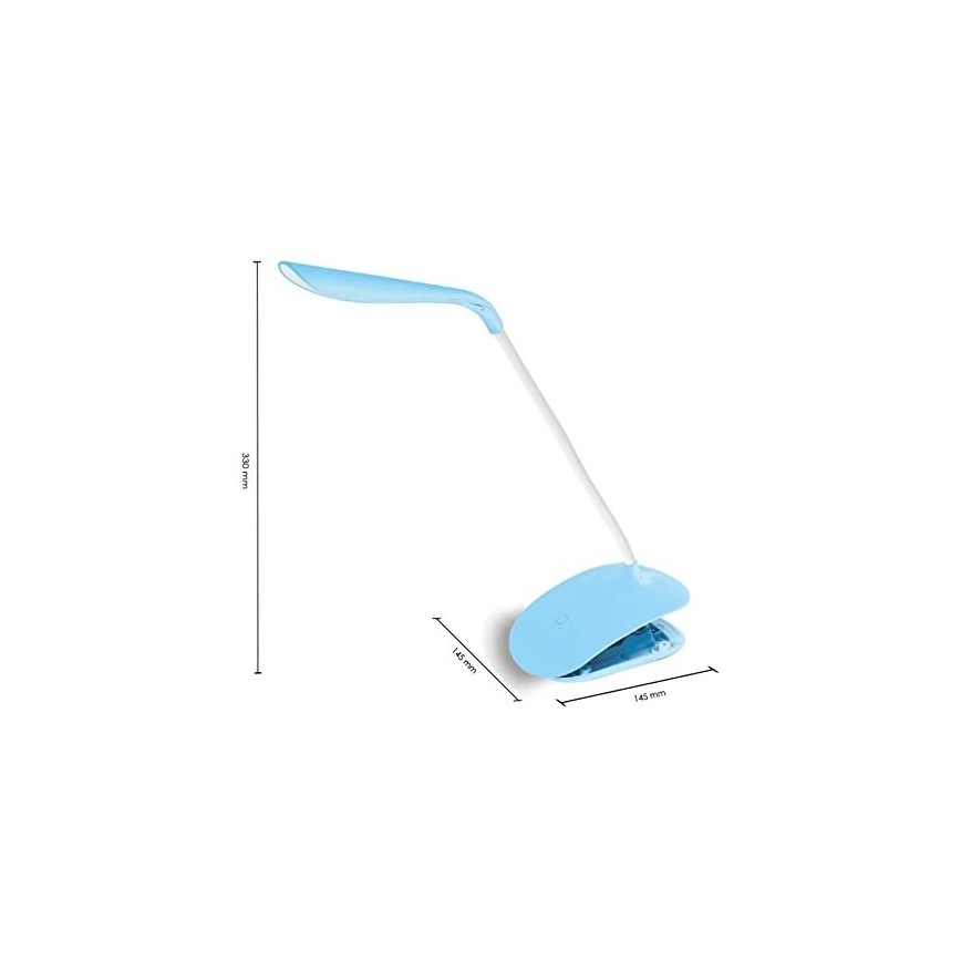 Lampe à pince de table tactile à intensité variable LED / 3,5W / 230V bleue