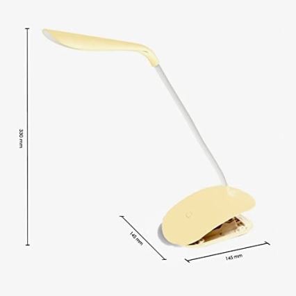 Lampe à pince de table tactile à intensité variable LED / 3,5W / 230V jaune