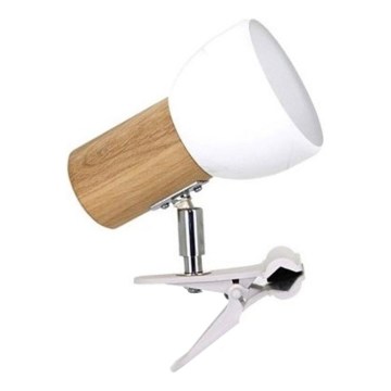 Lampe à pince SVENDA 1xE27/60W/230V chêne/blanc