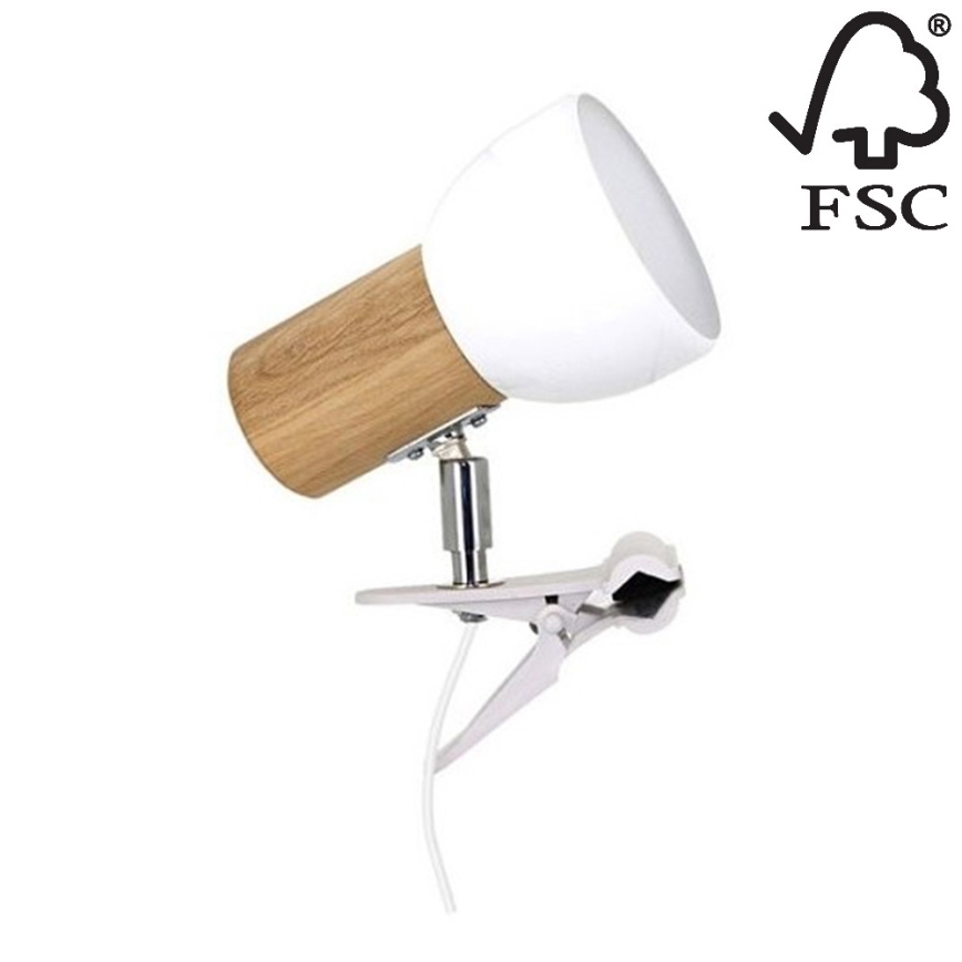 Lampe à pince SVENDA 1xE27/60W/230V chêne - certifié FSC