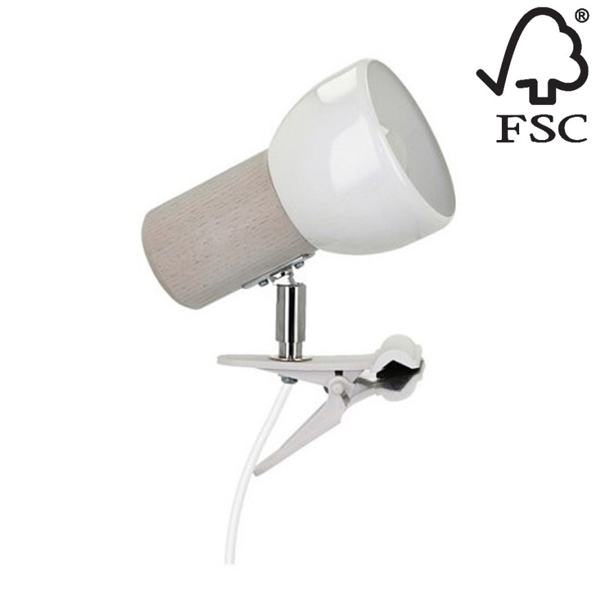 Lampe à pince SVENDA 1xE27/60W/230V chêne - certifié FSC