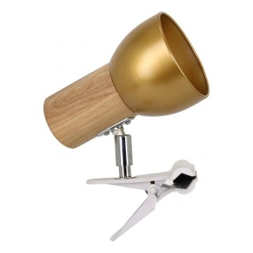 Lampe à pince SVENDA 1xE27/60W/230V chêne/doré