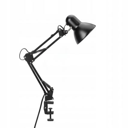 Lampe de bureau 2-en-1 à pince, 1 x E27, 60 W, 230 V, noire