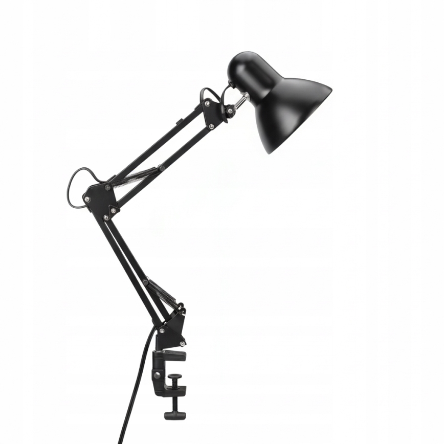 Lampe de bureau 2-en-1 à pince, 1 x E27, 60 W, 230 V, noire