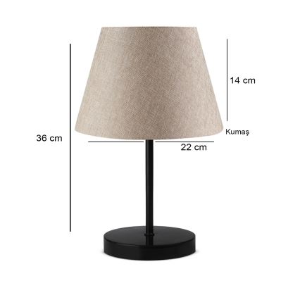 Lampe de bureau AYD 1xE27/40W/230V beige/noir