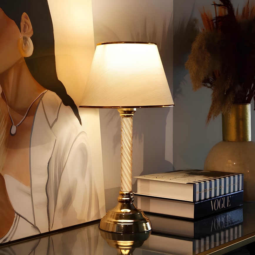Lampe de bureau AYD 1xE27/40W/230V beige/or