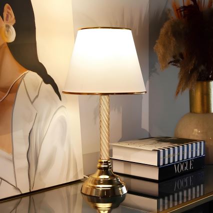 Lampe de bureau AYD 1xE27/40W/230V blanche/or
