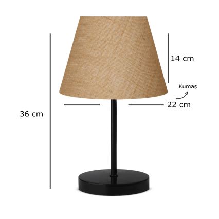 Lampe de bureau AYD 1xE27/40W/230V marron/noire