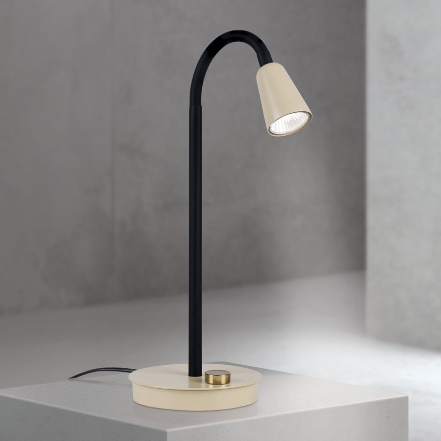 Lampe de bureau flexible et à intensité variable DOTTY 1xGU10/10W/230V beige/noir