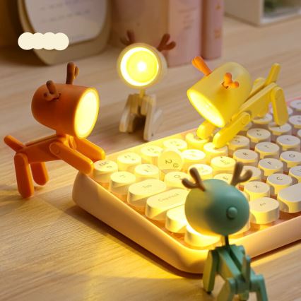 Lampe de bureau LED/0,06W/3xLR41 renne jaune