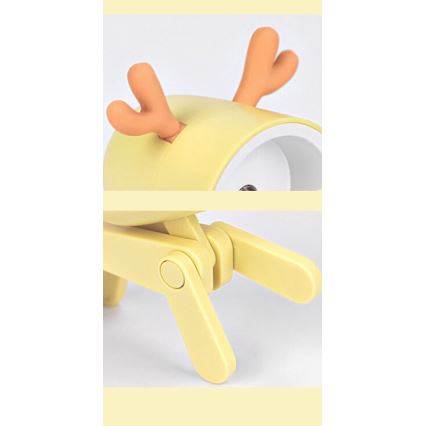 Lampe de bureau LED/0,06W/3xLR41 renne jaune