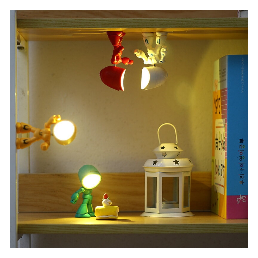 Lampe de bureau LED/0,06W/3xLR41 robot jaune