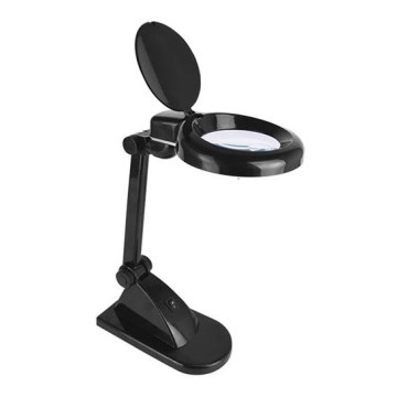 Lampe de bureau LED avec loupe LED/6W/230V 6500K noire