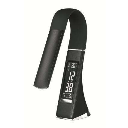 Lampe de table LED dimmable à commande tactile avec écran LED/10W/5V, noire