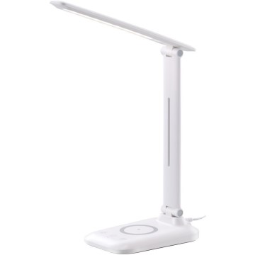 Lampe de bureau LED dimmable avec recharge sans fil QI et port USB LUMI LED/7W/230V blanche