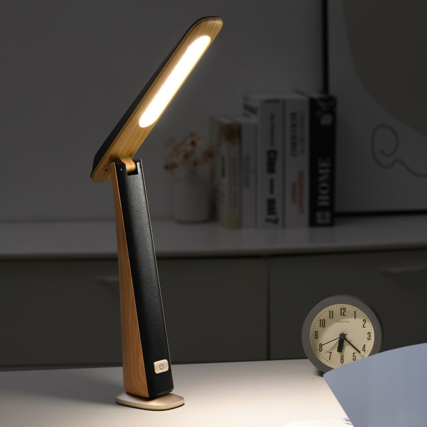 Lampe de bureau LED dimmable rechargeable TOP LED/4W/5V 1800 mAh 3000/4000/5000K marron/noir