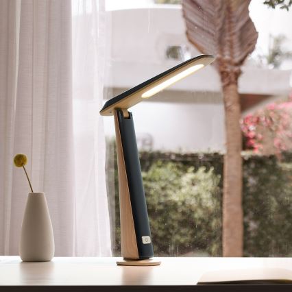 Lampe de bureau LED dimmable rechargeable TOP LED/4W/5V 1800 mAh 3000/4000/5000K marron/noir