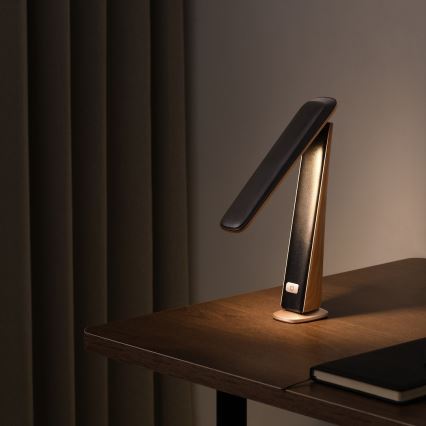 Lampe de bureau LED dimmable rechargeable TOP LED/4W/5V 1800 mAh 3000/4000/5000K marron/noir