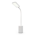 Lampe de bureau LED dimmable rechargeable à commande tactile, flexible, avec pince — LED/5W/1200 mAh, blanche