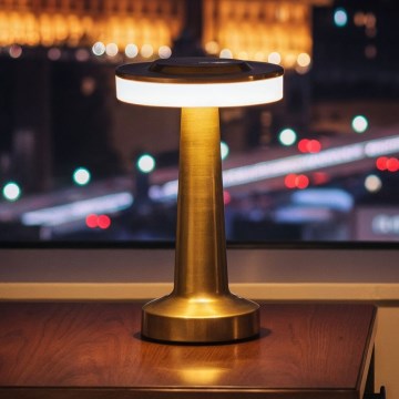 Lampe de bureau LED dimmable rechargeable LONDON LED/2W/5V 2700K/4000K/6500K 400 mAh dorée
