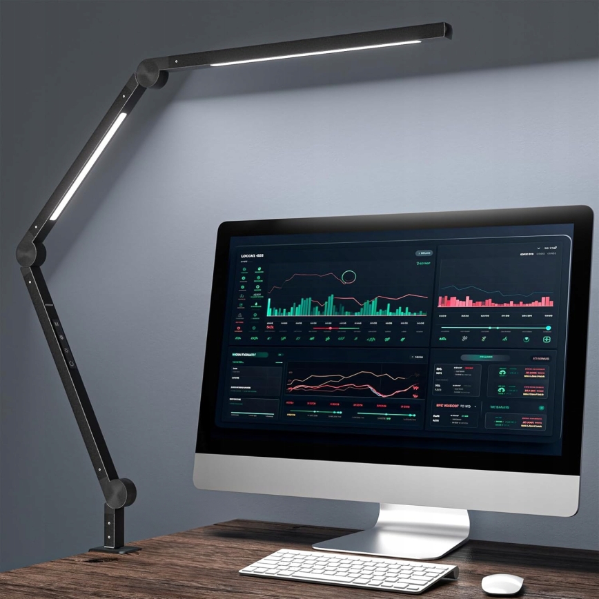LED Lampe de bureau dimmable tactile et flexible avec pince LED/12W/230V 3000/4000/6000K noire