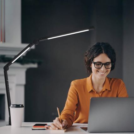 LED Lampe de bureau dimmable tactile et flexible avec pince LED/12W/230V 3000/4000/6000K noire