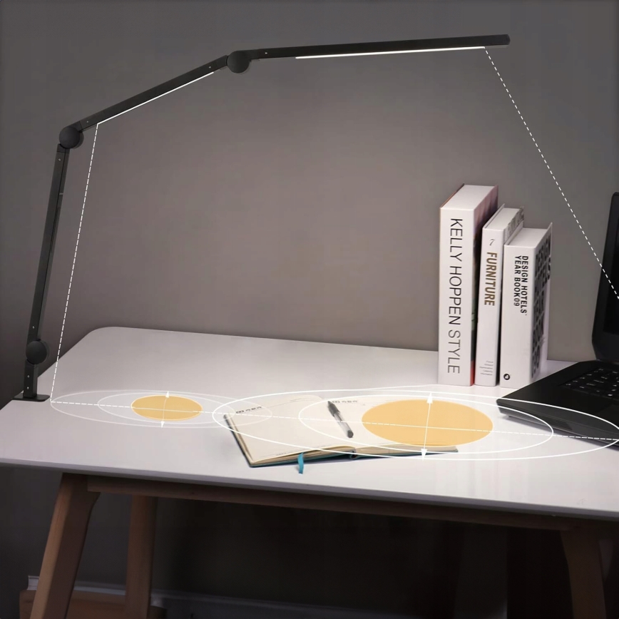 LED Lampe de bureau dimmable tactile et flexible avec pince LED/12W/230V 3000/4000/6000K noire
