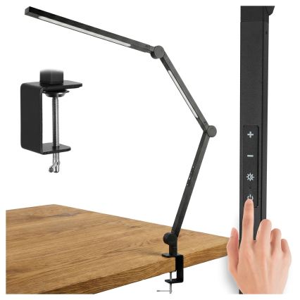 LED Lampe de bureau dimmable tactile et flexible avec pince LED/12W/230V 3000/4000/6000K noire