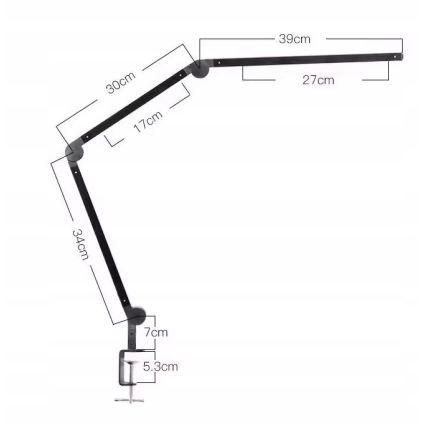 LED Lampe de bureau dimmable tactile et flexible avec pince LED/12W/230V 3000/4000/6000K noire