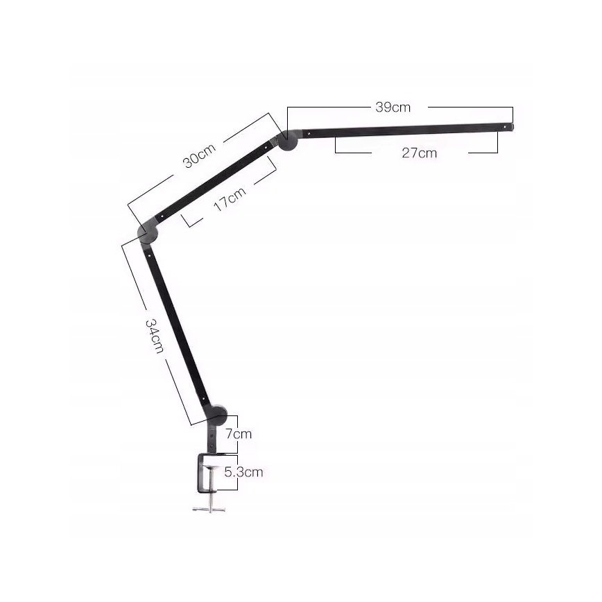 LED Lampe de bureau dimmable tactile et flexible avec pince LED/12W/230V 3000/4000/6000K noire