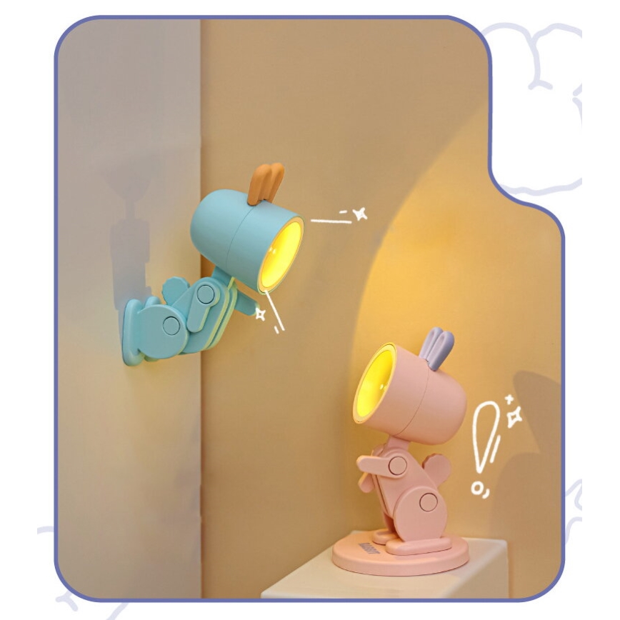 Lampe de bureau LED LED/0,06W/3xLR41 lapin rose