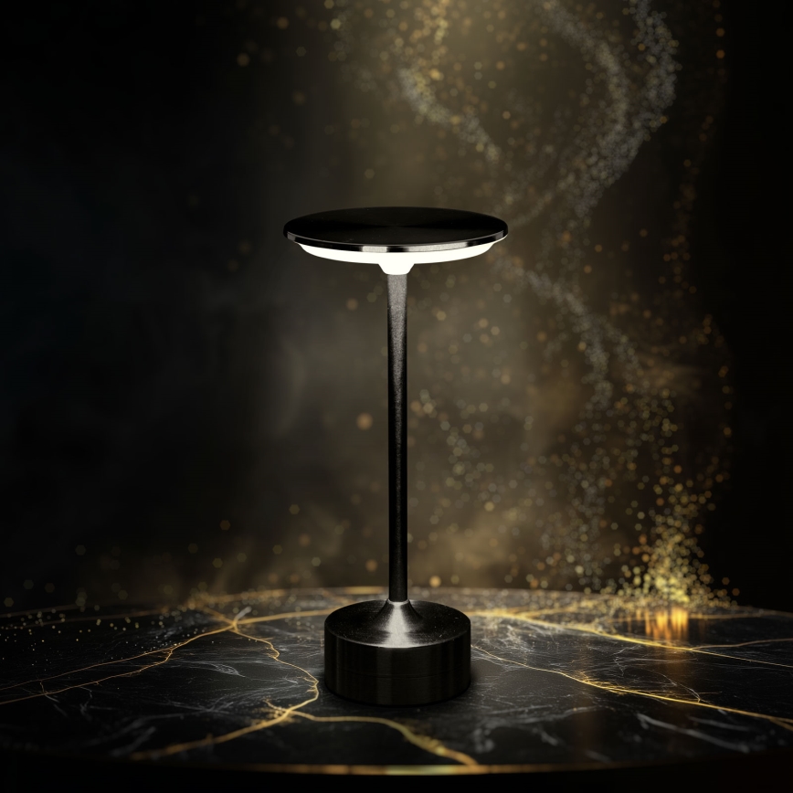 Lampe de bureau LED dimmable rechargeable NEW YORK LED/1,8W/5V 2700K/4000K/6500K 1200 mAh noire