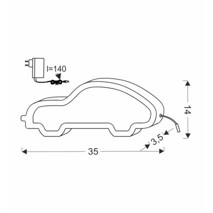 Lampe de bureau LED pour enfant CAR LED/11W/230V noire