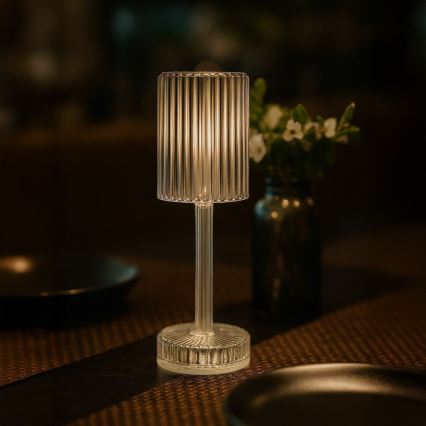 Lampe de bureau LED rechargeable à commande tactile SIMPLE LED/1W/5V 2400 mAh 3000-6000K transparente