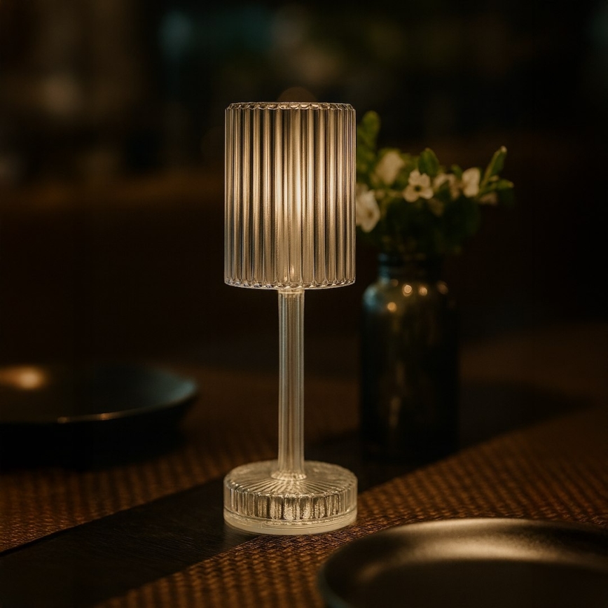 Lampe de bureau LED rechargeable à commande tactile SIMPLE LED/1W/5V 2400 mAh 3000-6000K transparente