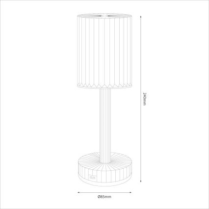 Lampe de bureau LED rechargeable à commande tactile SIMPLE LED/1W/5V 2400 mAh 3000-6000K transparente