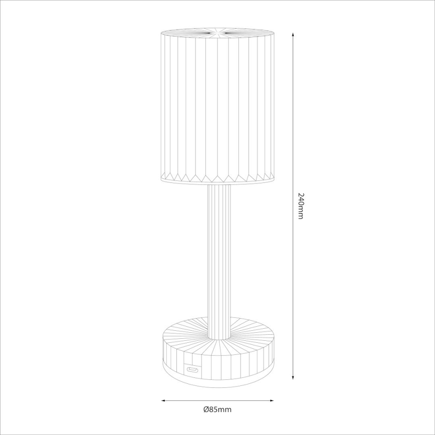 Lampe de bureau LED rechargeable à commande tactile SIMPLE LED/1W/5V 2400 mAh 3000-6000K transparente