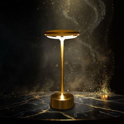 Lampe de bureau LED rechargeable à intensité variable NEW YORK LED/1,8W/5V 2700K/4000K/6500K 1200 mAh dorée