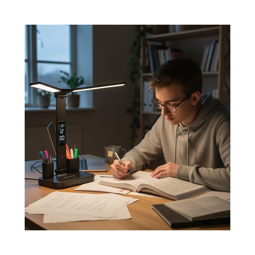 Lampe de bureau LED rechargeable et dimmable NOBLITE P LED/5W/5V 3000/4000/6000K 2200 mAh noire