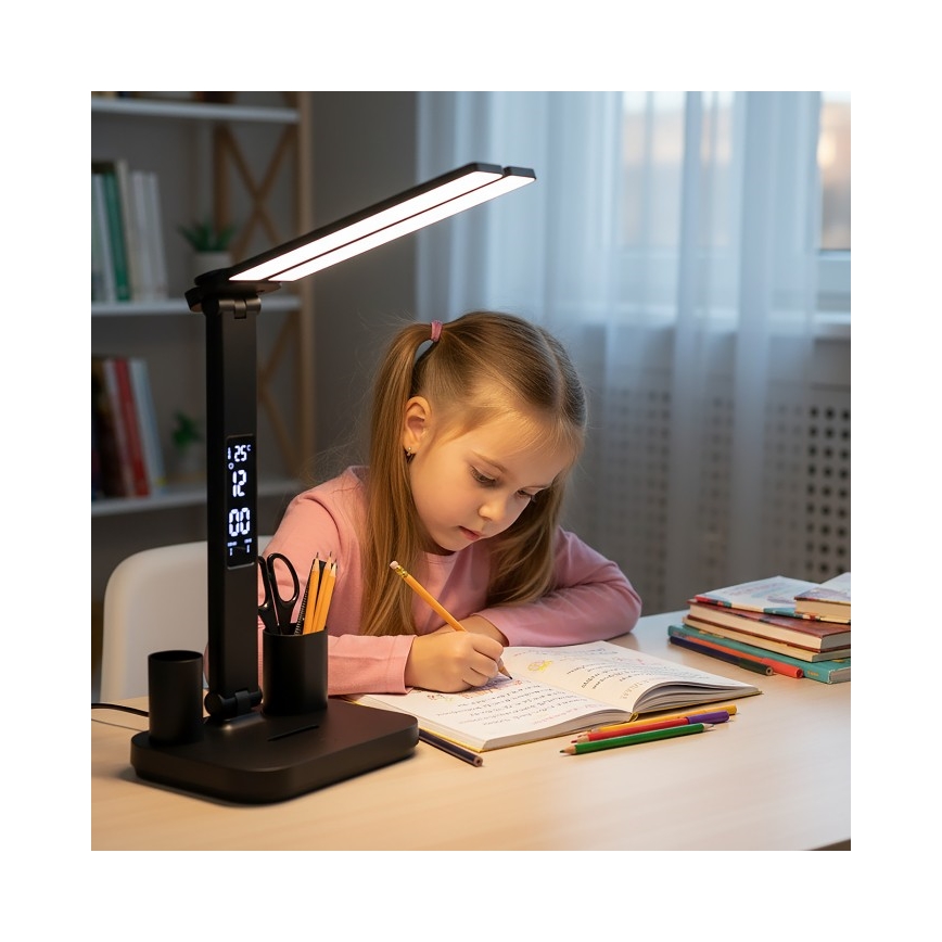 Lampe de bureau LED rechargeable et dimmable NOBLITE P LED/5W/5V 3000/4000/6000K 2200 mAh noire