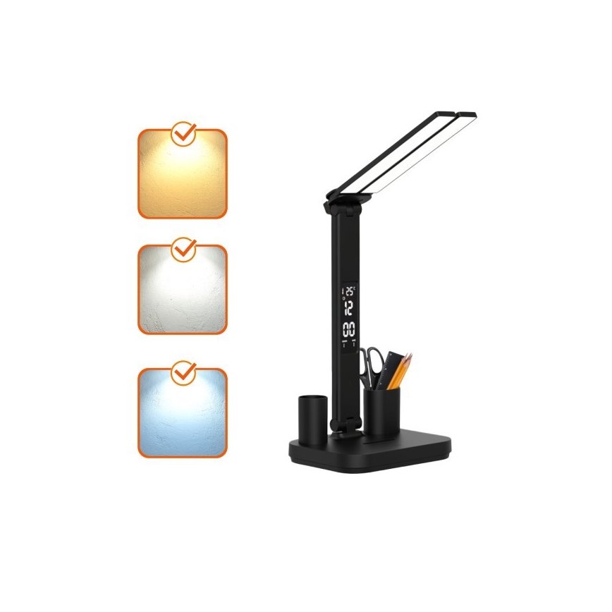 Lampe de bureau LED rechargeable et dimmable NOBLITE P LED/5W/5V 3000/4000/6000K 2200 mAh noire