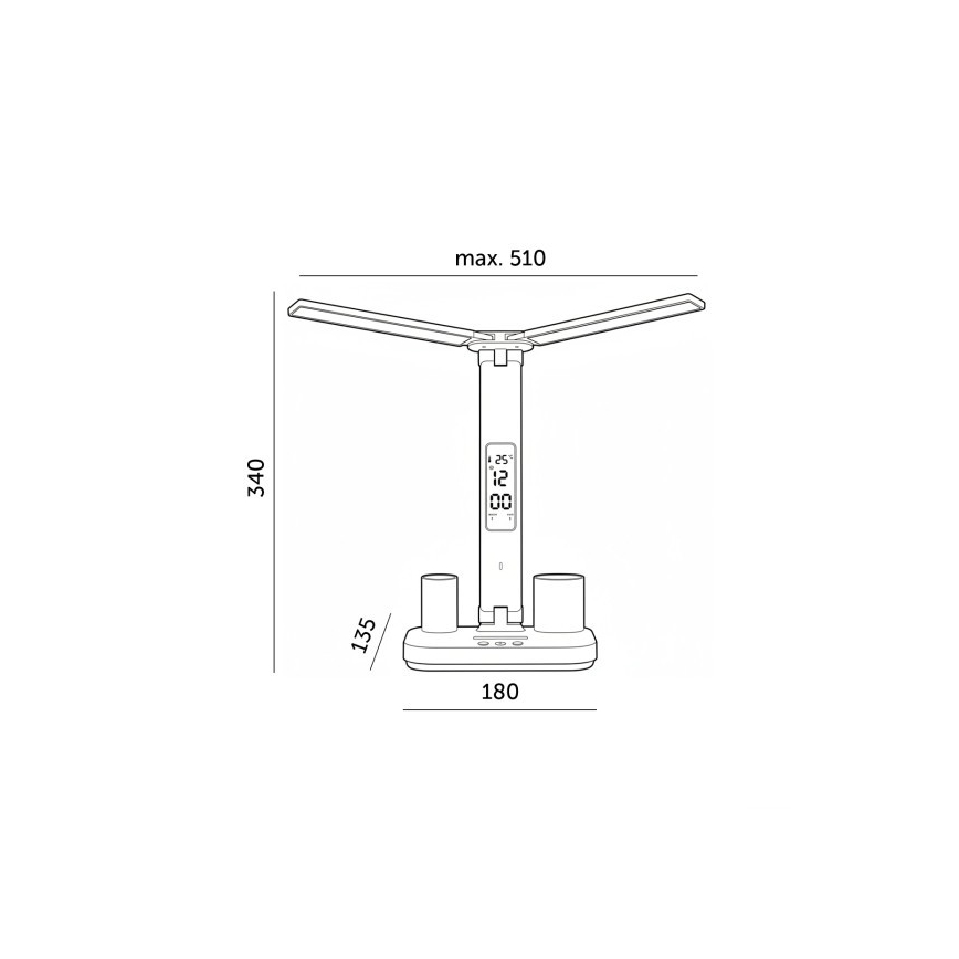 Lampe de bureau LED rechargeable et dimmable NOBLITE P LED/5W/5V 3000/4000/6000K 2200 mAh noire