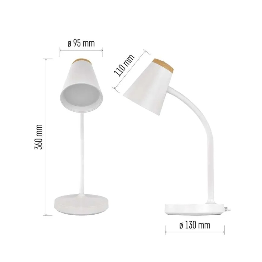 Lampe de bureau LED TARA, 4,5 W, 230 V, 4000 K, blanche