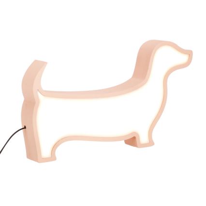 Lampe de bureau pour enfants DOG LED/12W/230V rose