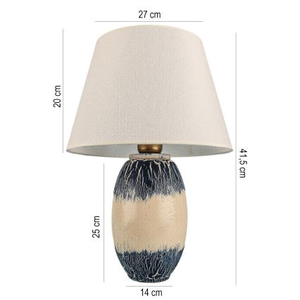Lampe de bureau RAMZES 1xE27/40W/230V beige/bleue