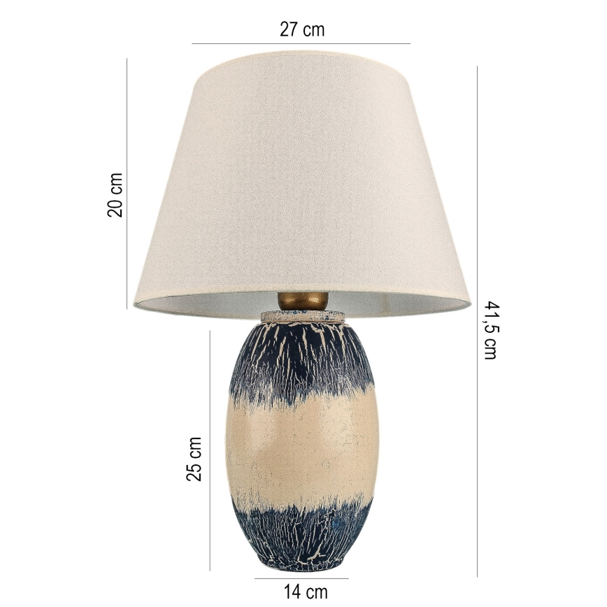 Lampe de bureau RAMZES 1xE27/40W/230V beige/bleue