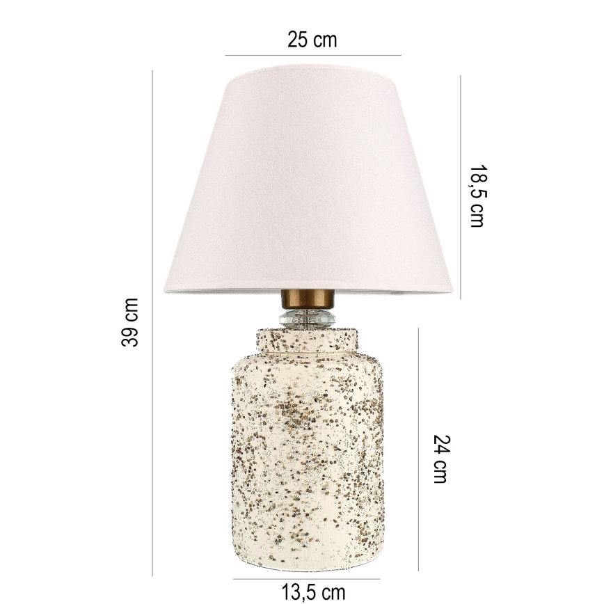 Lampe de bureau RAMZES 1xE27/40W/230V blanche/beige